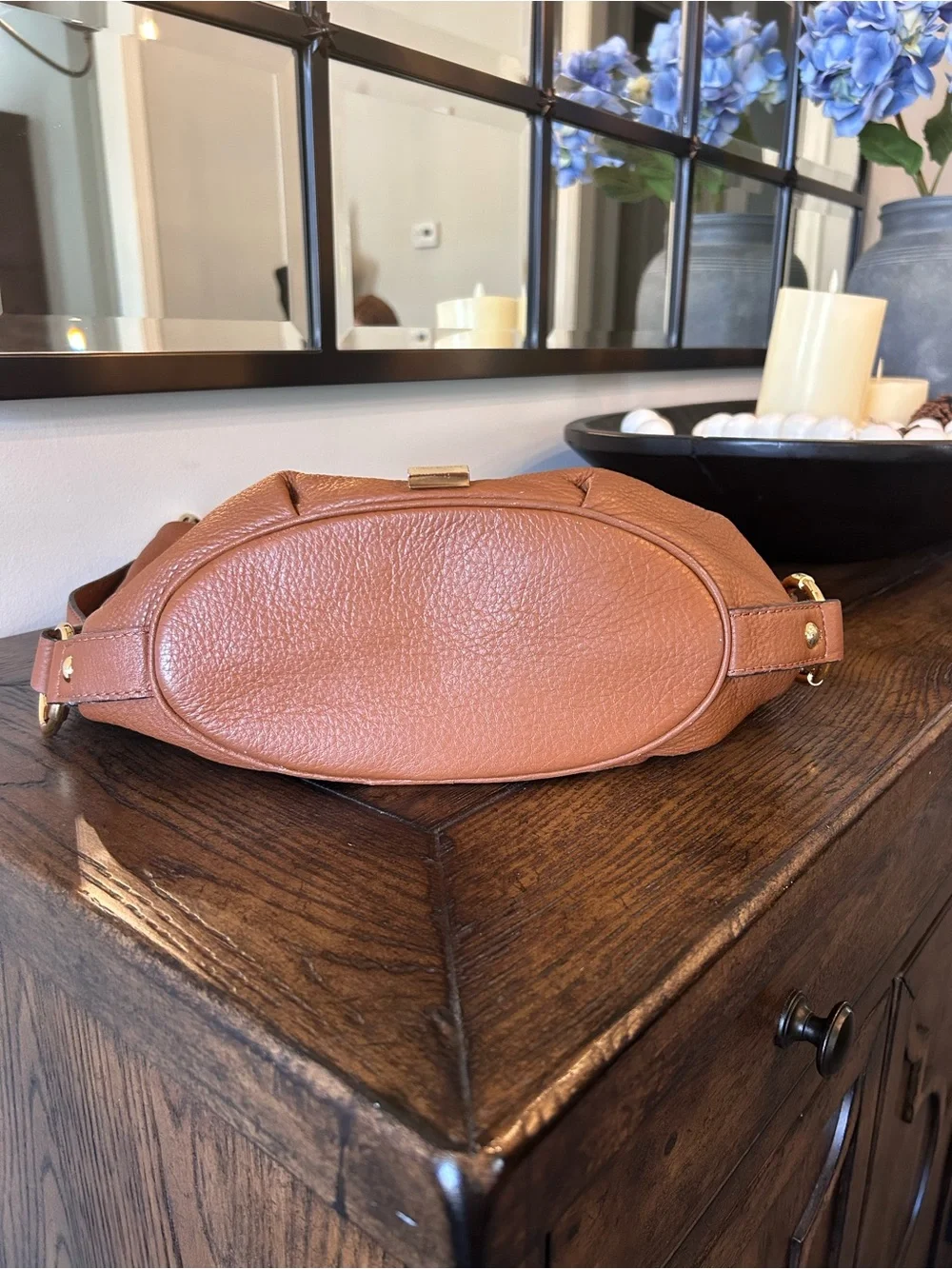 Michael Kors Fulton Hobo in brown pebble leather